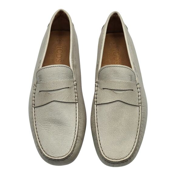 Tod\'s Driving Shoes City Gommino Leather Loafers Gray US 9.5 UK 8 - New $695